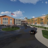 New school rendering from the front